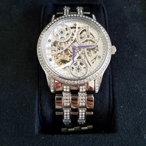 Guess Automatic Silver and Rhinestone Watch